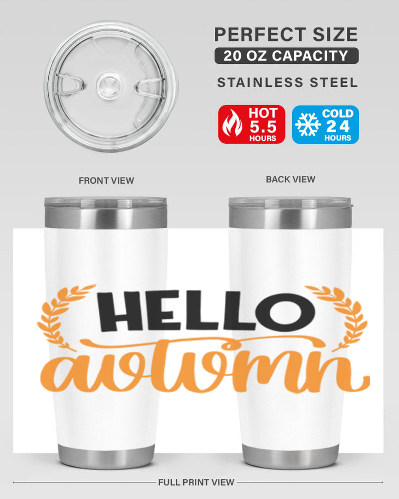 Hello Autumn 493#- fall- Tumbler
