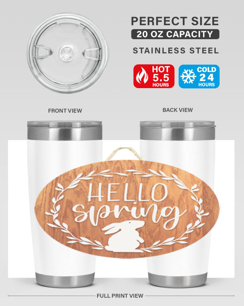 Hello Spring Bunny Wreath Mockup191#- spring- Tumbler