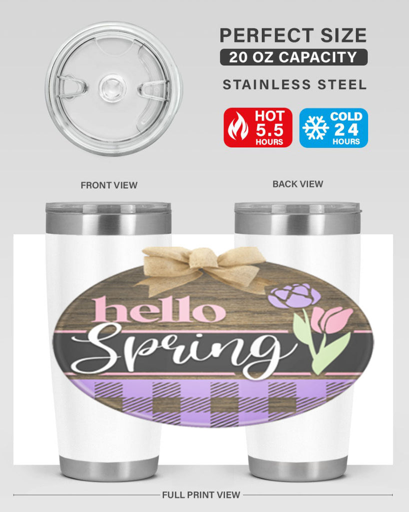 Hello spring plaid Mockup205#- spring- Tumbler