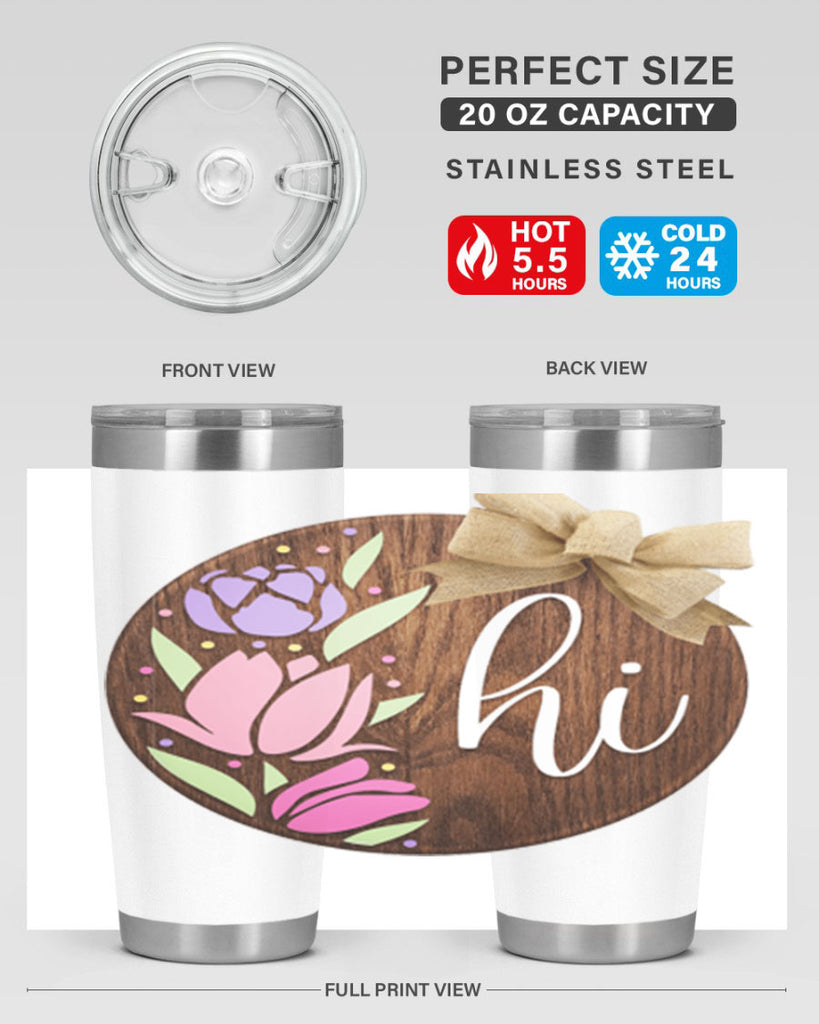 Hi pink flowers Mockup237#- spring- Tumbler