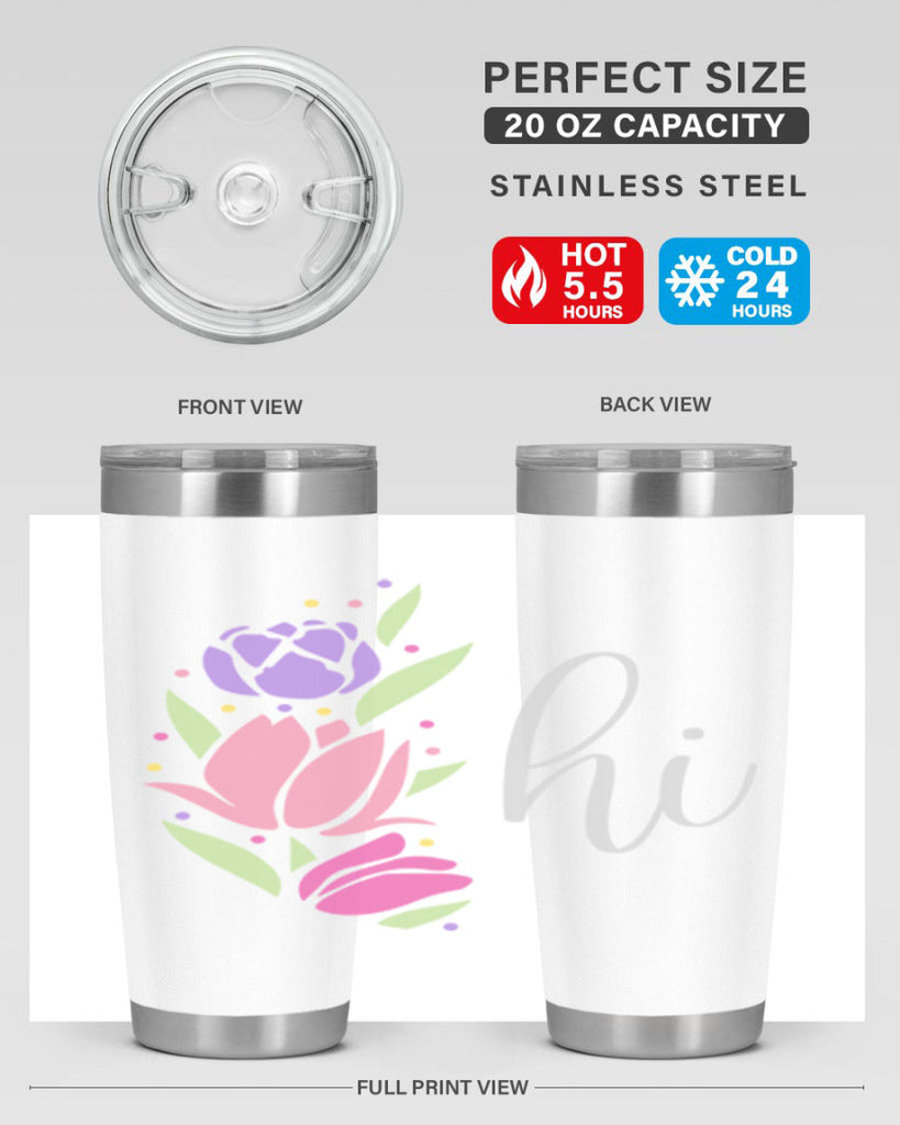 Hi pink flowers238#- spring- Tumbler
