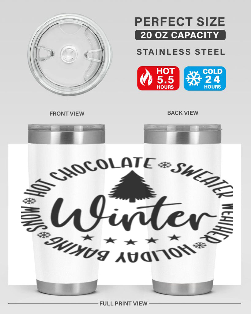 Hot Chocolate Sweater Weather Holiday Baking Snows196#- winter- Tumbler
