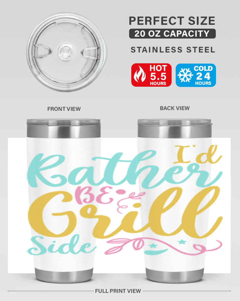 ID RATHER BE GRILL SIDE Style 62#- summer- Tumbler