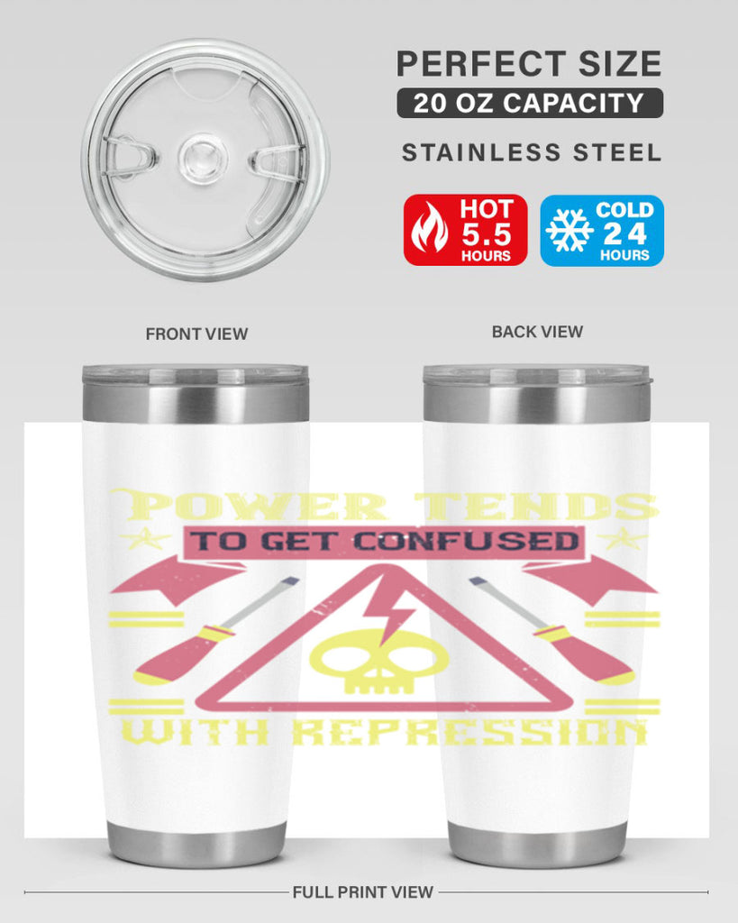Power tends to get confused with repression Style 17#- electrician- tumbler