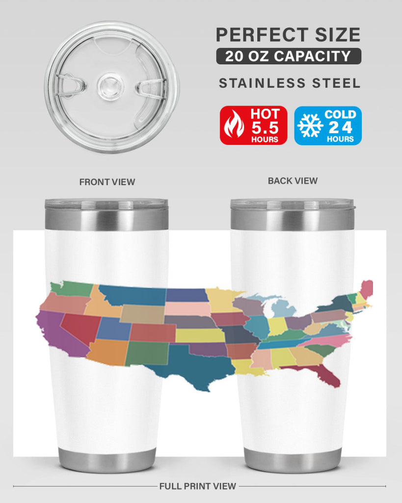 Separate Color Map Style 73#- Fourt Of July- Tumbler