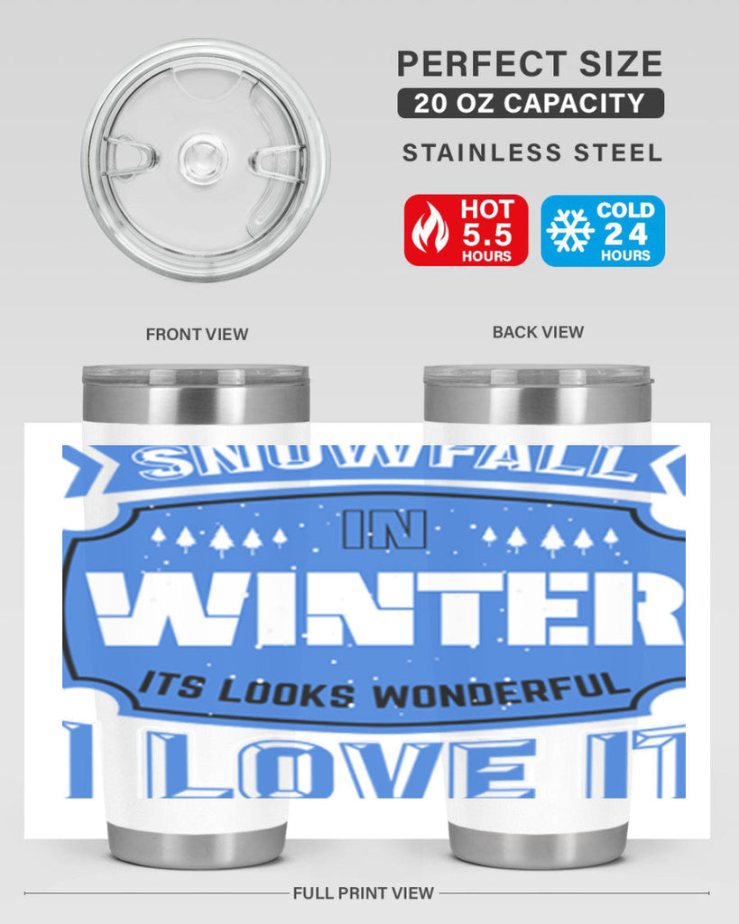 Snowfall in Winter 372#- winter- Tumbler