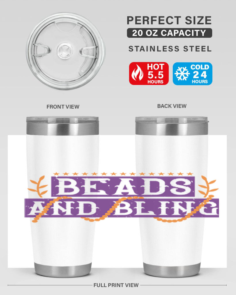 beads and bling 40#- mardi gras- Tumbler
