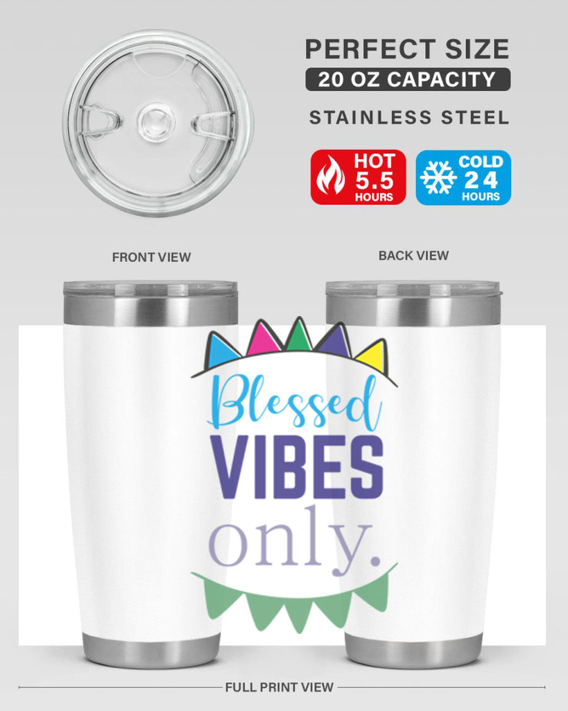 blessd vibes only- black words phrases- Cotton Tank