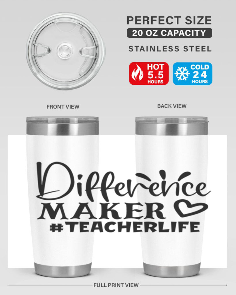 difference maker teacherlife Style 185#- teacher- tumbler