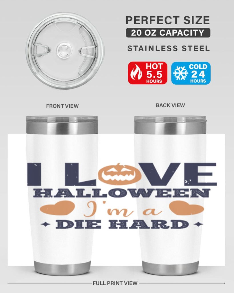 i love halloween im a die hard 150#- halloween- Tumbler