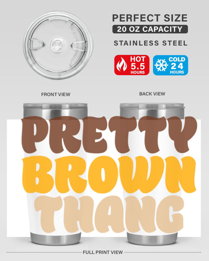 pretty  brown thang 52#- black words phrases- Cotton Tank