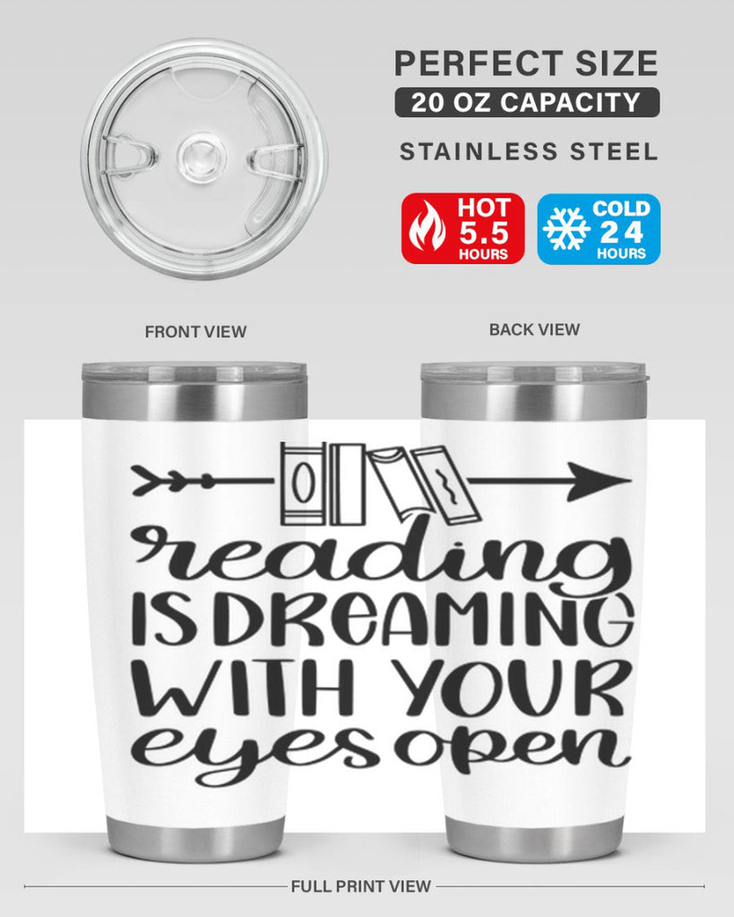 reading is dreaming with your eyes open 31#- reading- Tumbler