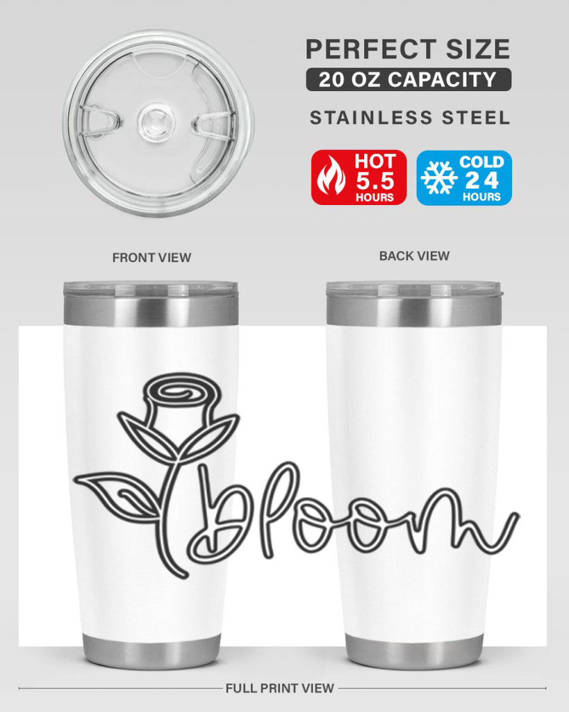 rosebud bloom outline399#- spring- Tumbler