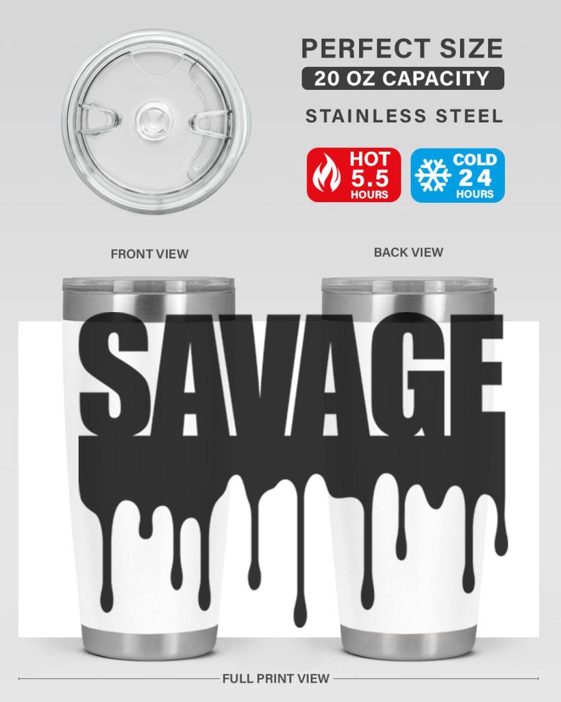 savage drip 41#- black words phrases- Cotton Tank
