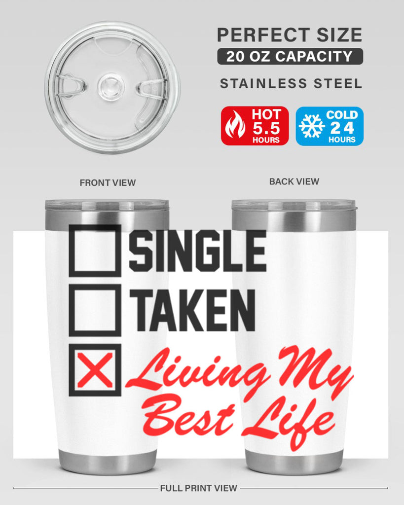 single taken living my best life 34#- black words phrases- Cotton Tank