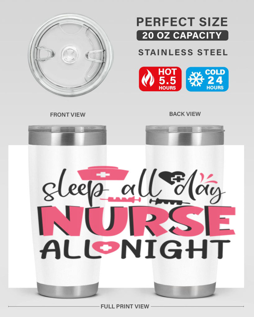 sleep all day nurse all night Style Style 35#- nurse- tumbler