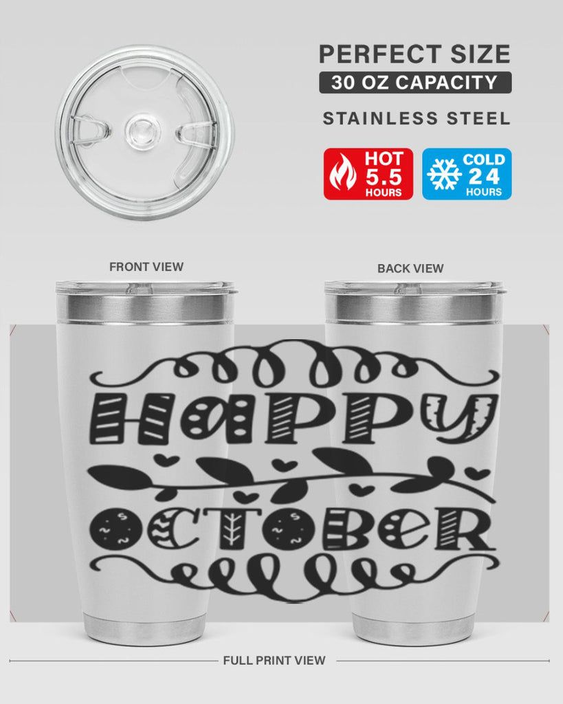 Happy October 239#- fall- Tumbler