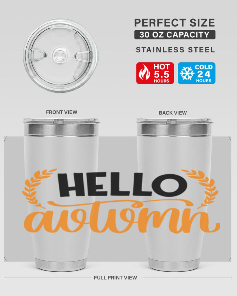 Hello Autumn 493#- fall- Tumbler