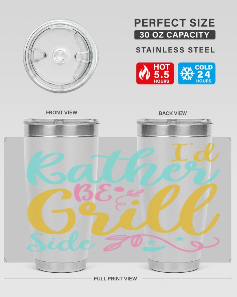 ID RATHER BE GRILL SIDE Style 62#- summer- Tumbler