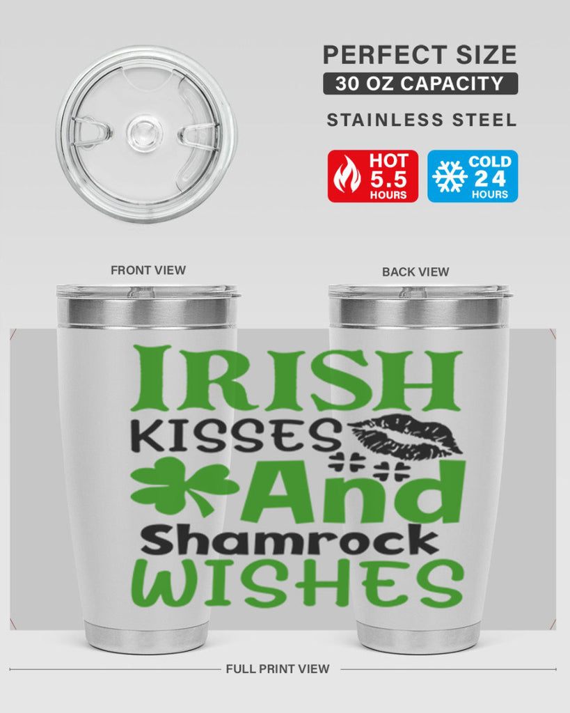 Irish Kisses And Shamrock Wishes Style 156#- St Patricks Day- Tumbler