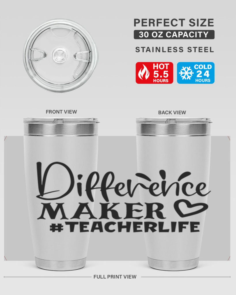 difference maker teacherlife Style 185#- teacher- tumbler