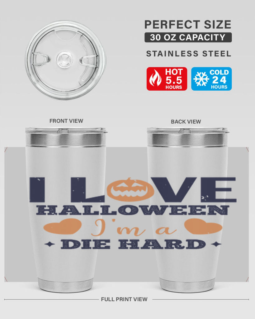 i love halloween im a die hard 150#- halloween- Tumbler