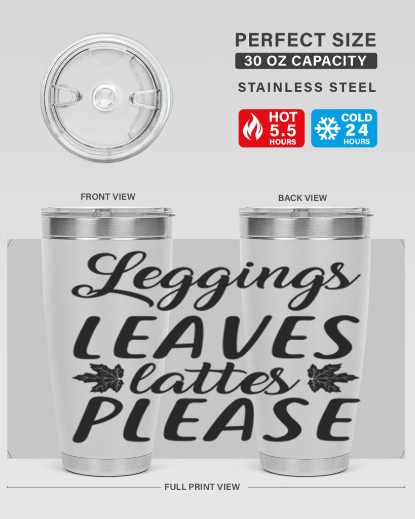 leggings leaves lattes please 397#- fall- Tumbler
