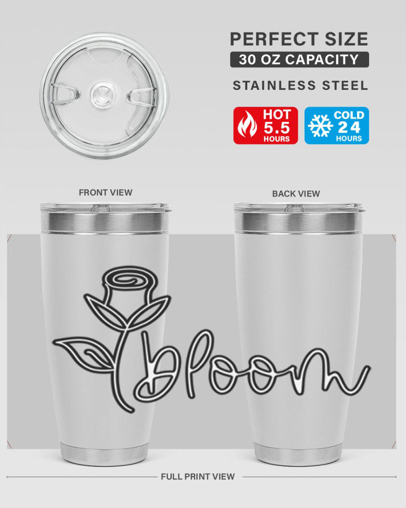 rosebud bloom outline399#- spring- Tumbler