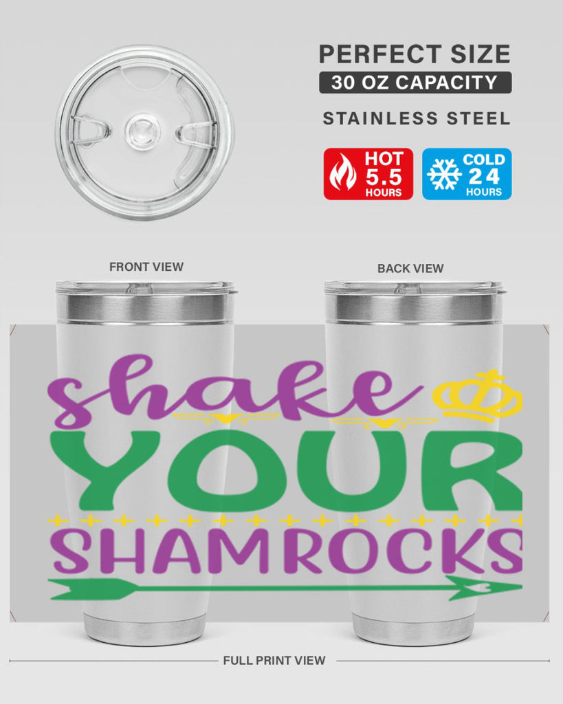 shake your shamrocks 2#- mardi gras- Tumbler