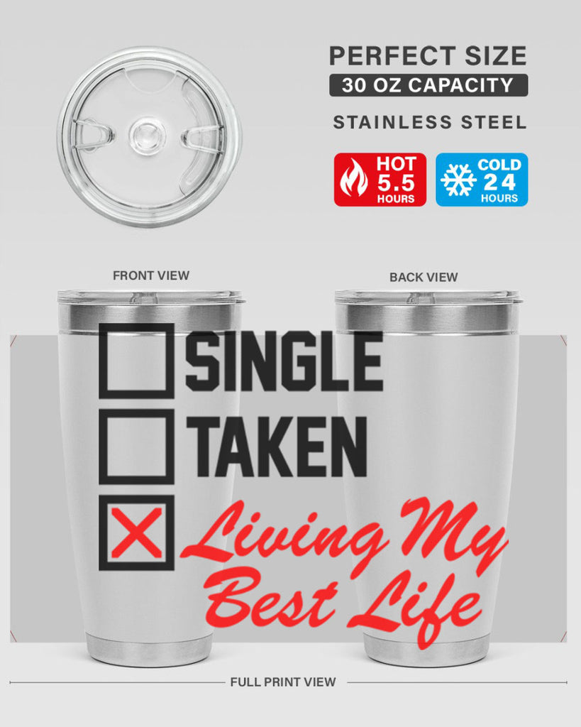 single taken living my best life 34#- black words phrases- Cotton Tank