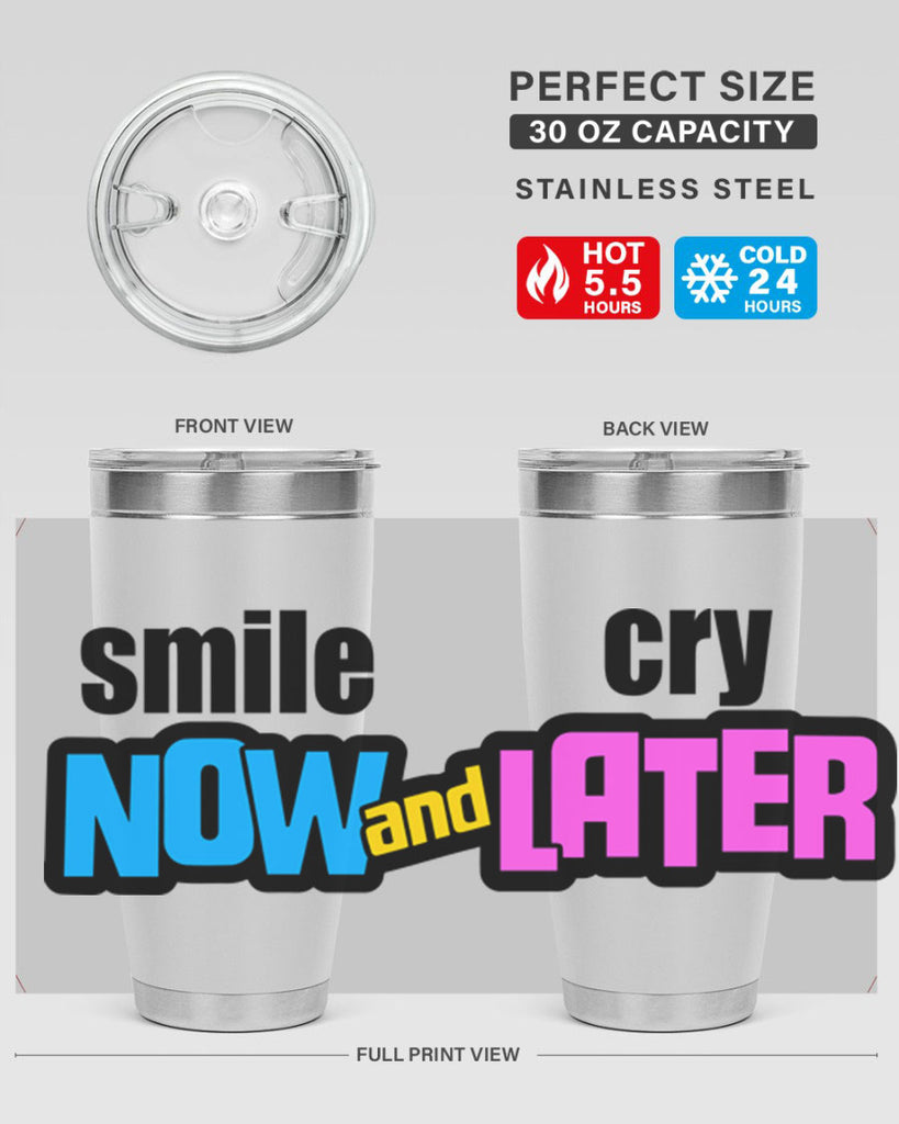 smile now and cry later 31#- black words phrases- Cotton Tank