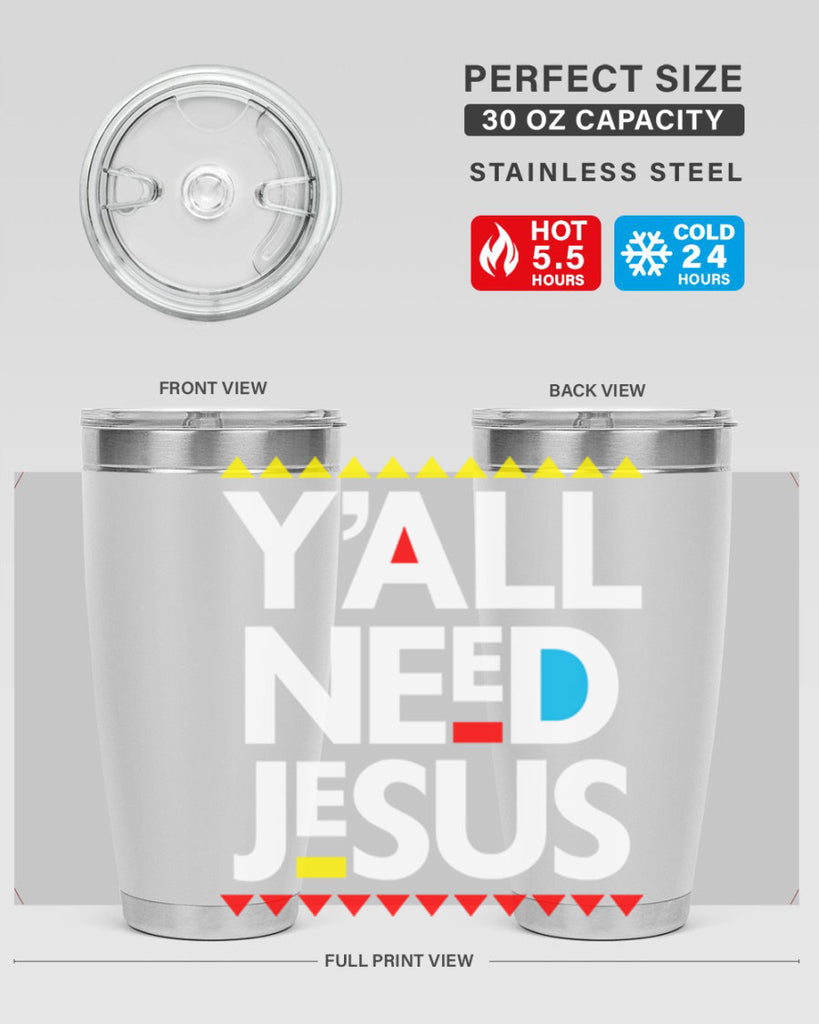 yall need jesus 4#- black words phrases- Cotton Tank