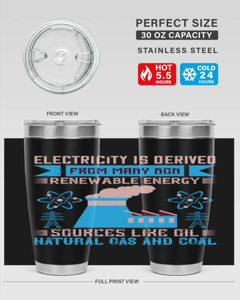 Electricity is derived from many nonrenewable and coal Style 47#- electrician- tumbler