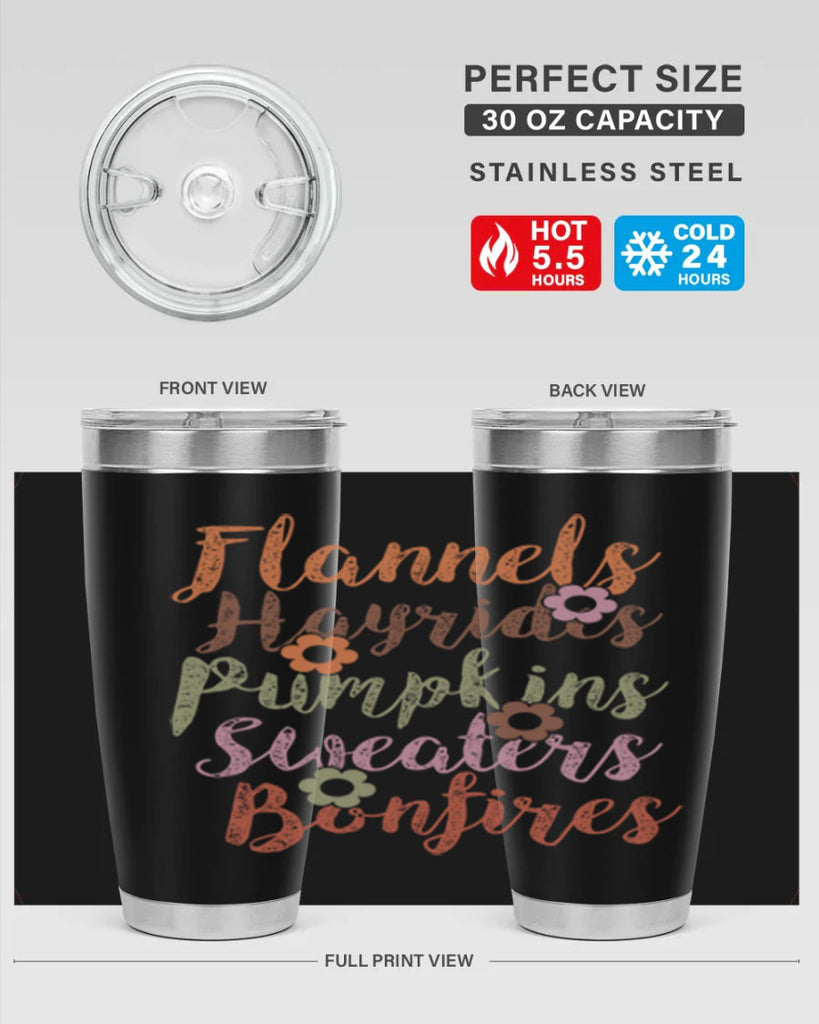 Flannels Hayrides Pumpkins Sweaters Bonfires 185#- fall- Tumbler