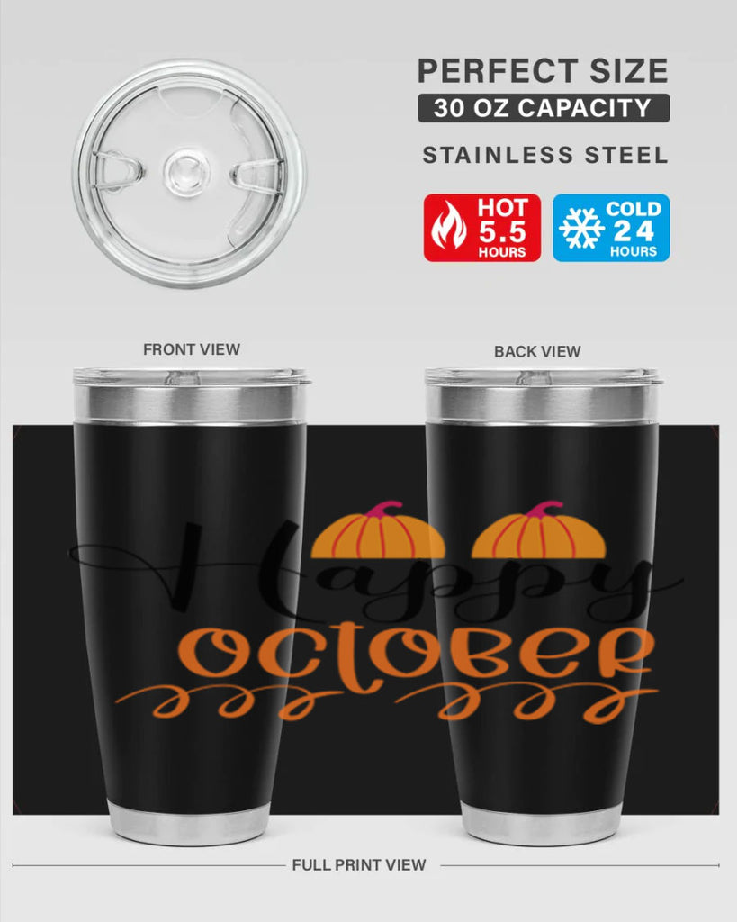 Happy October 238#- fall- Tumbler
