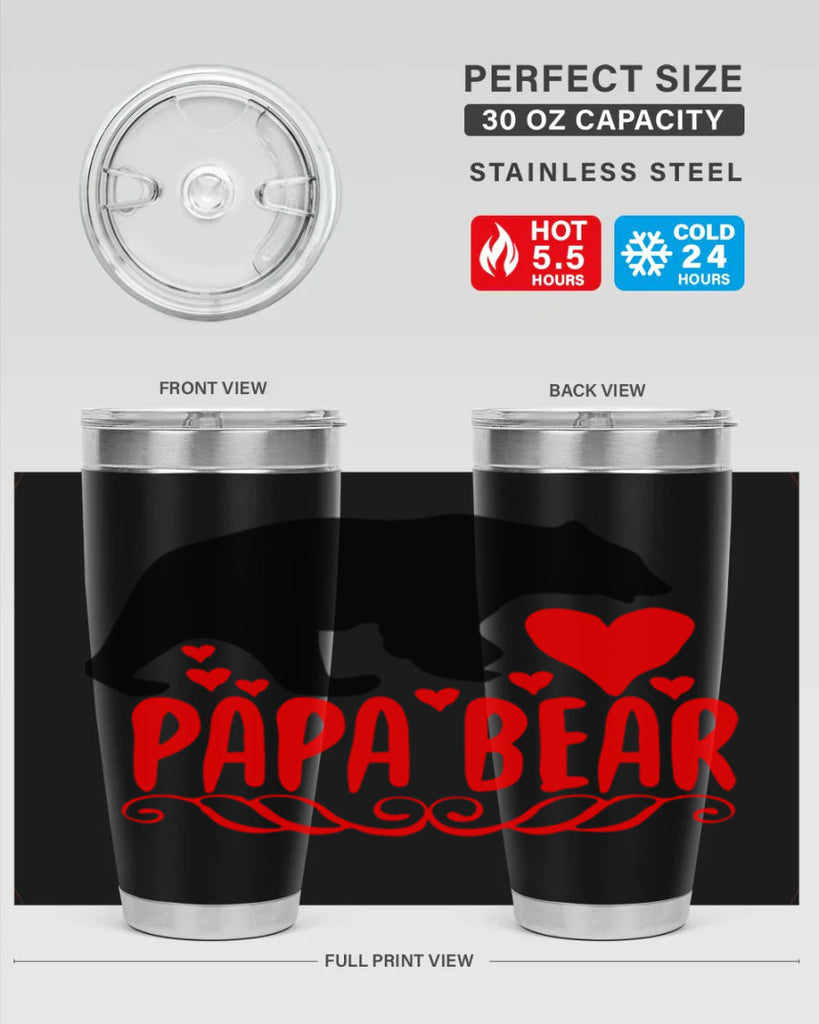 Papa bear 22#- grandpa - papa- Tumbler