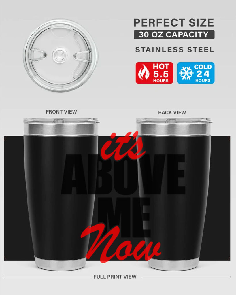 its above me now 106#- black words phrases- Cotton Tank