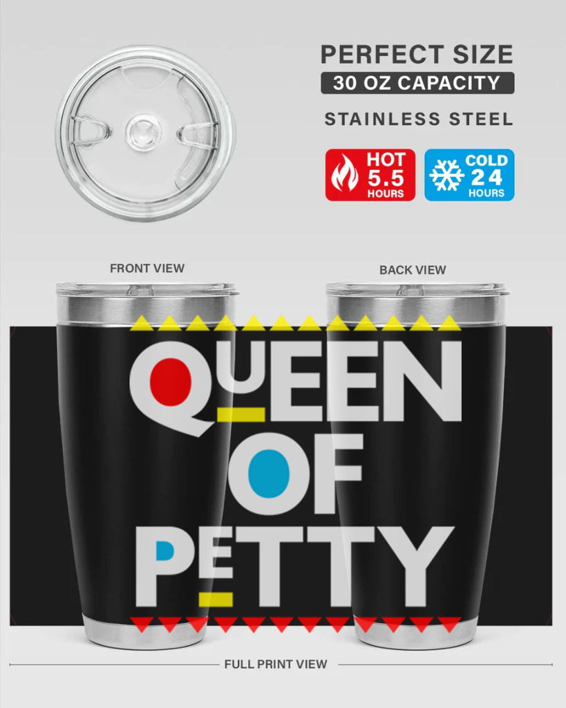 queen ofpetty 48#- black words phrases- Cotton Tank