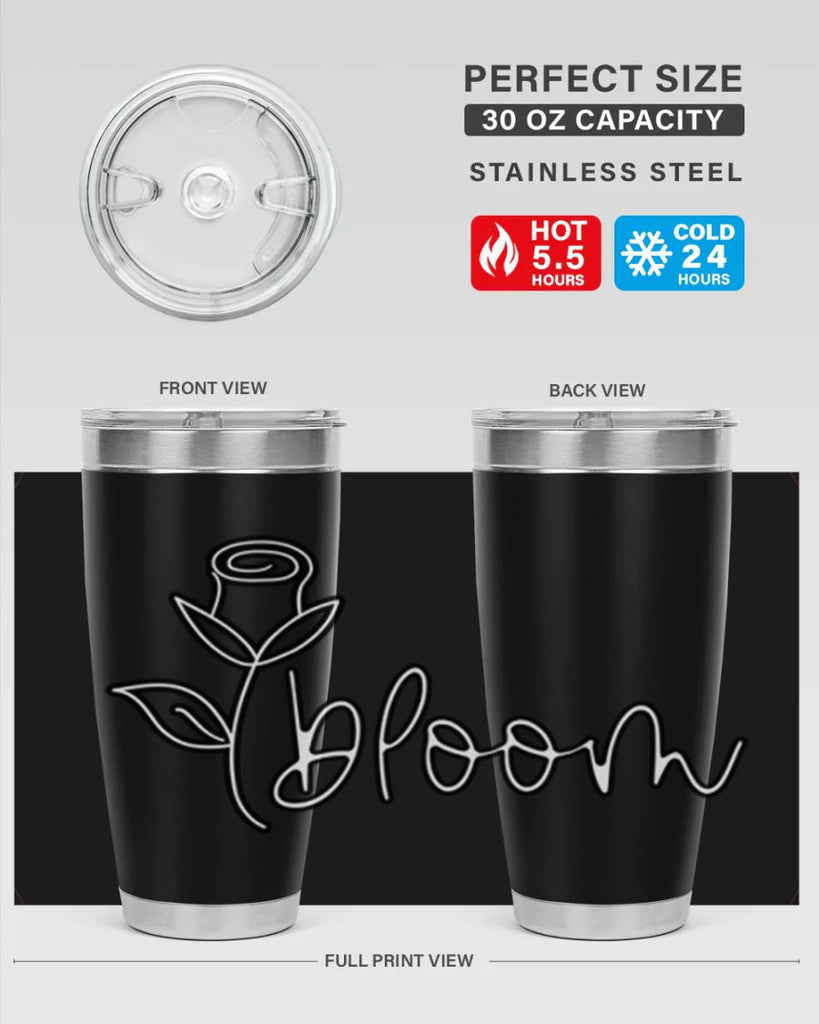 rosebud bloom outline399#- spring- Tumbler