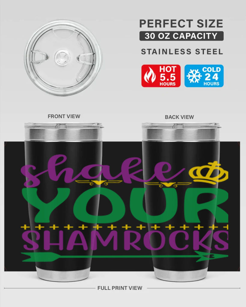 shake your shamrocks 2#- mardi gras- Tumbler