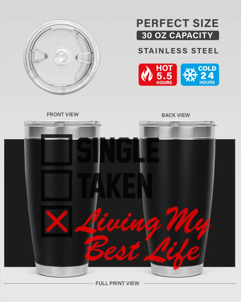 single taken living my best life 34#- black words phrases- Cotton Tank