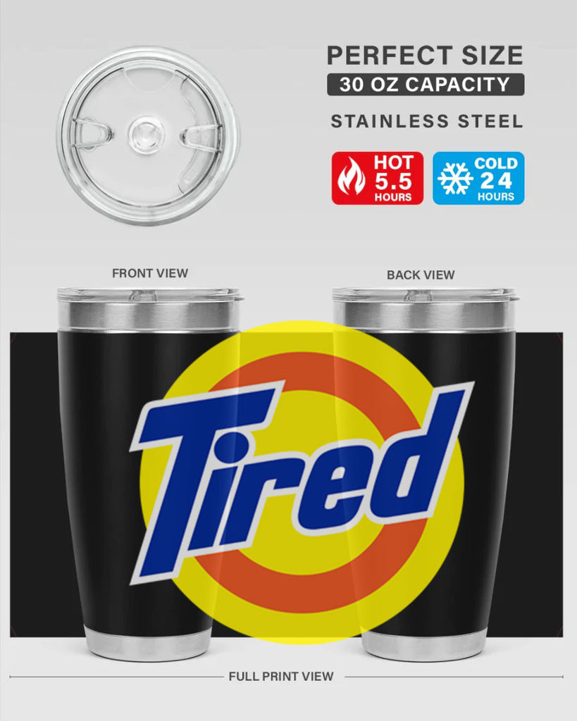 tired 19#- black words phrases- Cotton Tank