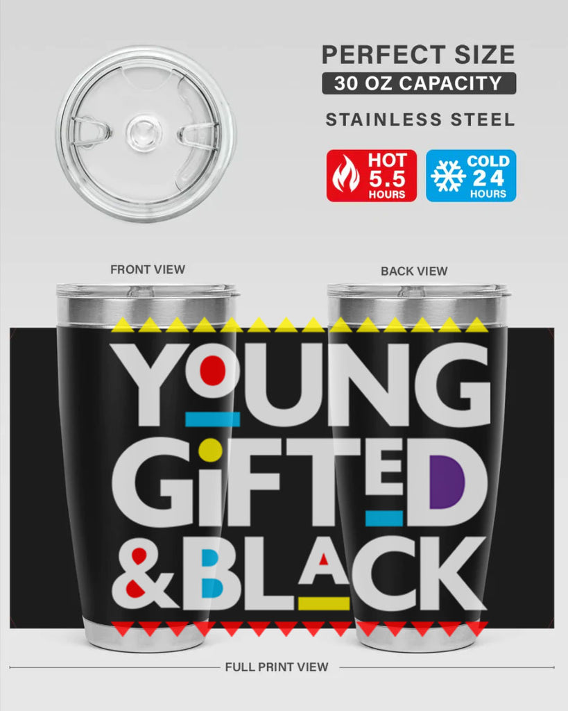 young gifted and black 2#- black words phrases- Cotton Tank