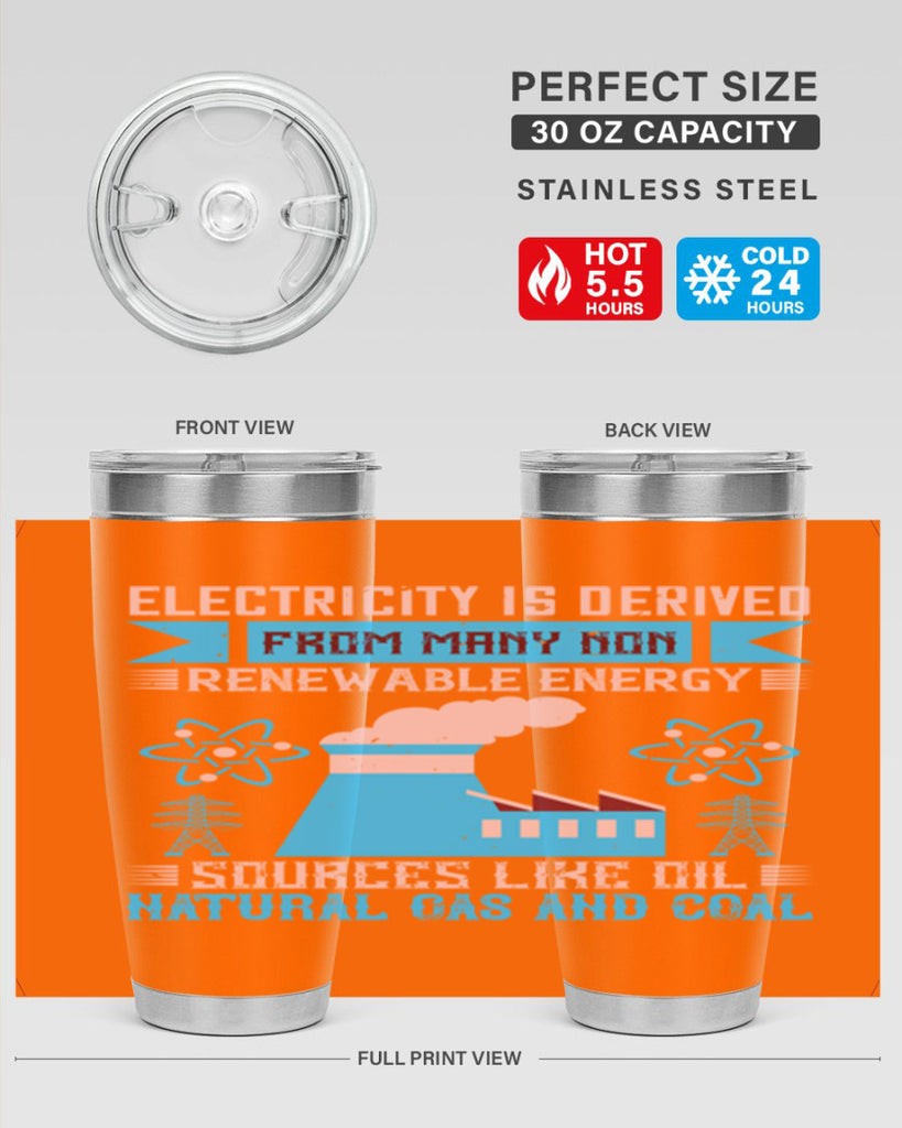 Electricity is derived from many nonrenewable and coal Style 47#- electrician- tumbler
