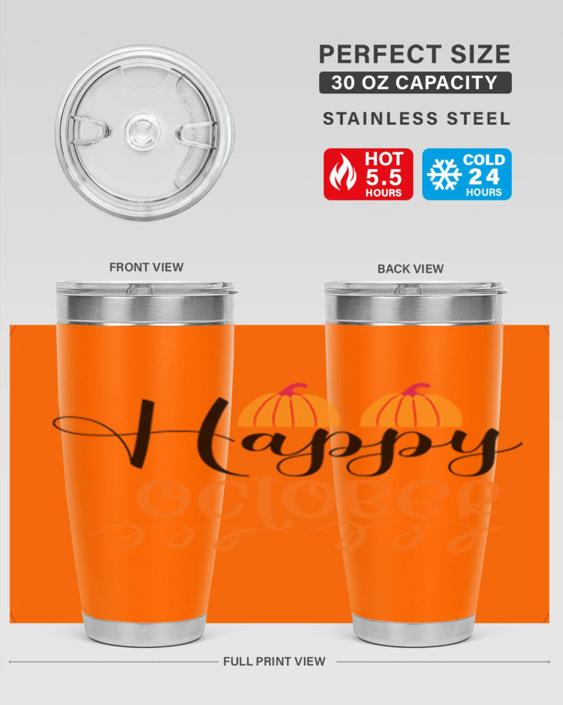 Happy October 238#- fall- Tumbler