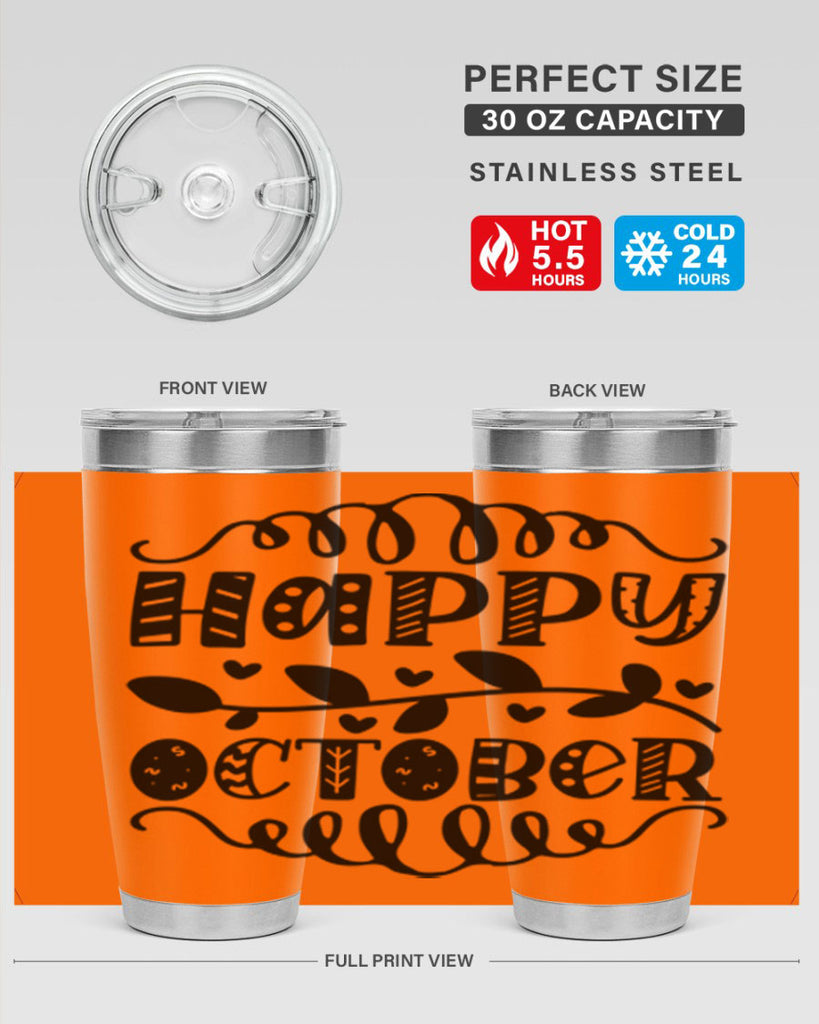 Happy October 239#- fall- Tumbler