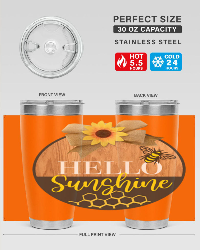 Hello Sunshine and bee Mockup215#- spring- Tumbler