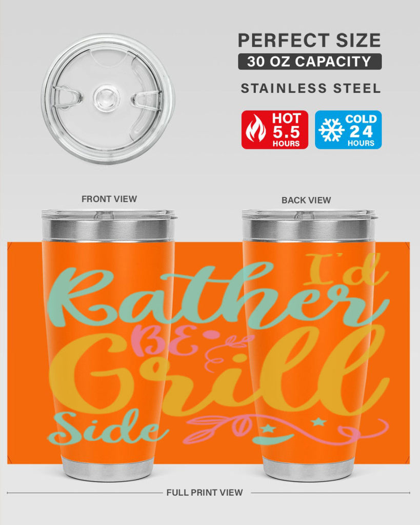 ID RATHER BE GRILL SIDE Style 62#- summer- Tumbler