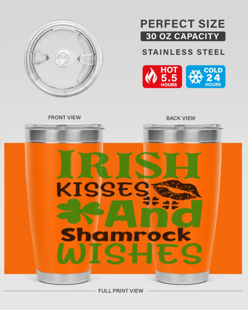 Irish Kisses And Shamrock Wishes Style 156#- St Patricks Day- Tumbler
