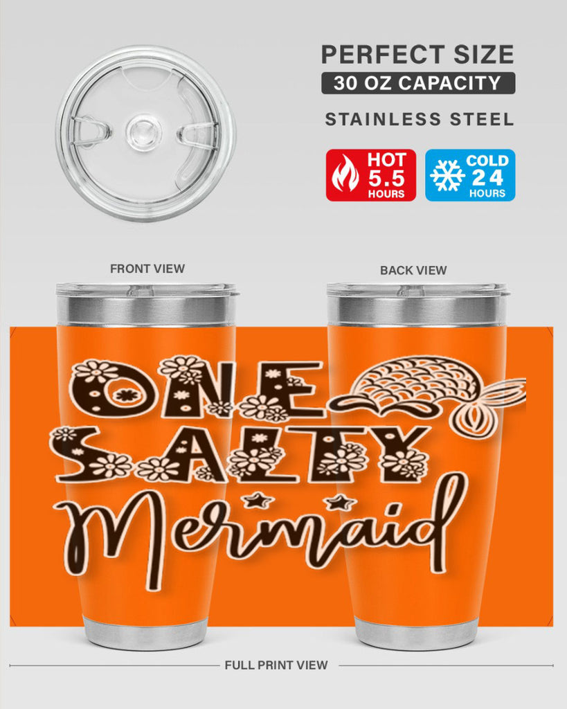 One Salty Mermaid 527#- mermaid- Tumbler